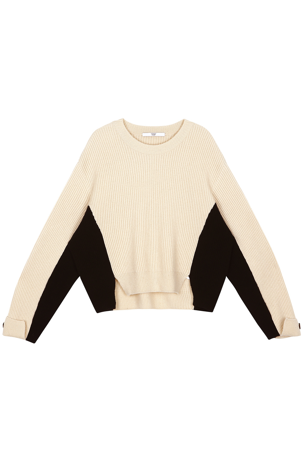 COLOR BLOCK KNIT PULLOVER - IVORY