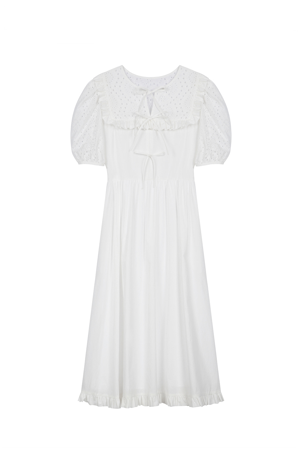 COTTON BROIDERY DRESS - WHITE