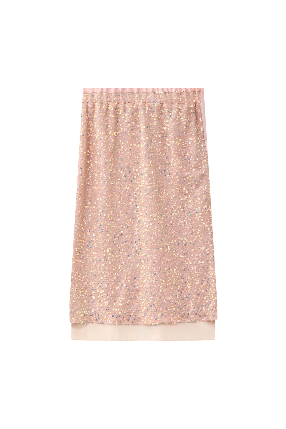 LAYERED SEQUIN SKIRT - PINK